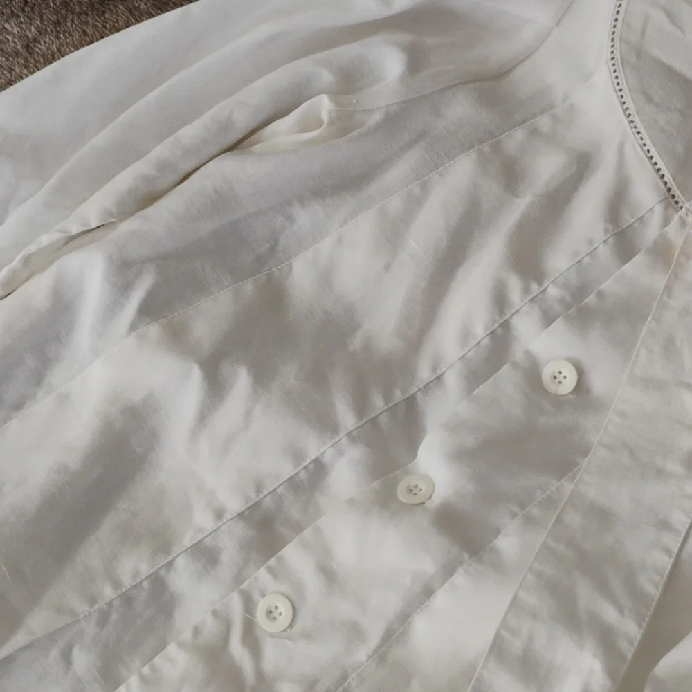 Laura Ashley Vintage Irish Linen Dress Girls 7-8 Years With Flaw
